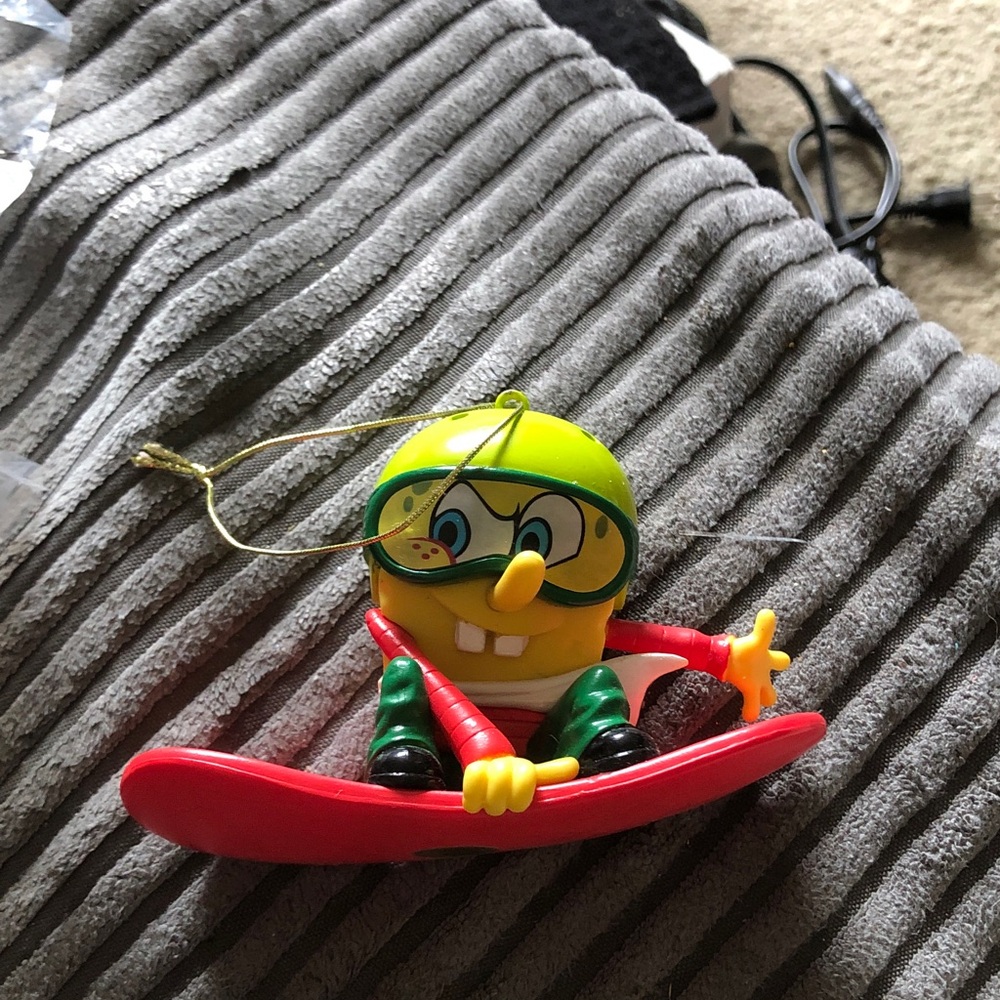 Yellow Surfing Ornament